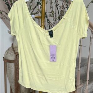 Wild Fable Soft Yellow V-Neck Tee.  I have 6 for sale size M